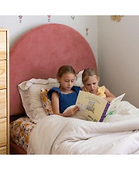 Max and Lily Upholstered Bed with Arch Headboard (Twin