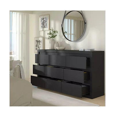 gaomon 9 Drawer Modern Wooden Dresser with Handleless Design, Wide Storage Chest for Bedroom Living Room Entryway