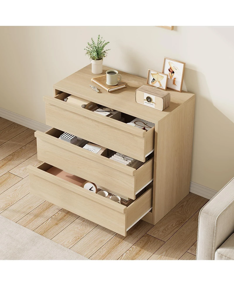 gaomon 3 Drawer Dresser Nightstand, Modern Small Chest with Storage for Bedroom or Living Room