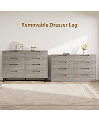 gaomon 8 Drawer Dresser for Bedroom, 55" Wide Freestanding Storage Chest Living Room or Hallway