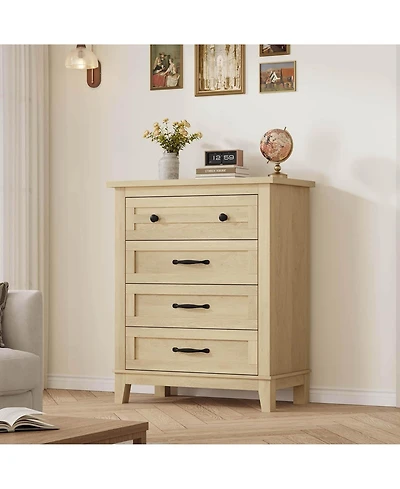 gaomon 4 Drawer Dresser for Bedroom, 34.8" Tall Freestanding Wooden Chest