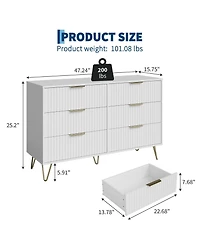 gaomon Fluted Drawer Dresser for Bedroom