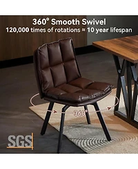 Sailvan Swivel Dining Chairs, Upholstered Leather Room Kitchen Chairs with Double-Layer Foam