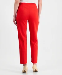 Anne Klein Women's Stretch Crepe Pull-On Hollywood Waist Straight Ankle Pants, Regular & Petite