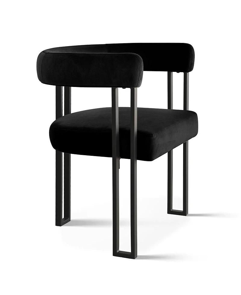 Maison Boucle Velvet Dining Chairs Set of 2, Modern Armchairs, Metal Legs