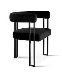 Maison Boucle Velvet Dining Chairs Set of 2, Modern Armchairs, Metal Legs