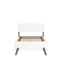 Max and Lily Mid-Century Modern Twin Platform Bed for Kids, Solid Wood