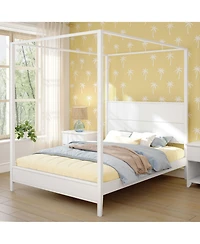 Max and Lily Haven Canopy Bed with Square Post Wood Headboard (Queen)