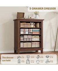 gaomon 4 Dresser for Bedroom, 34.8" Tall Wooden Freestanding Chest of Drawers