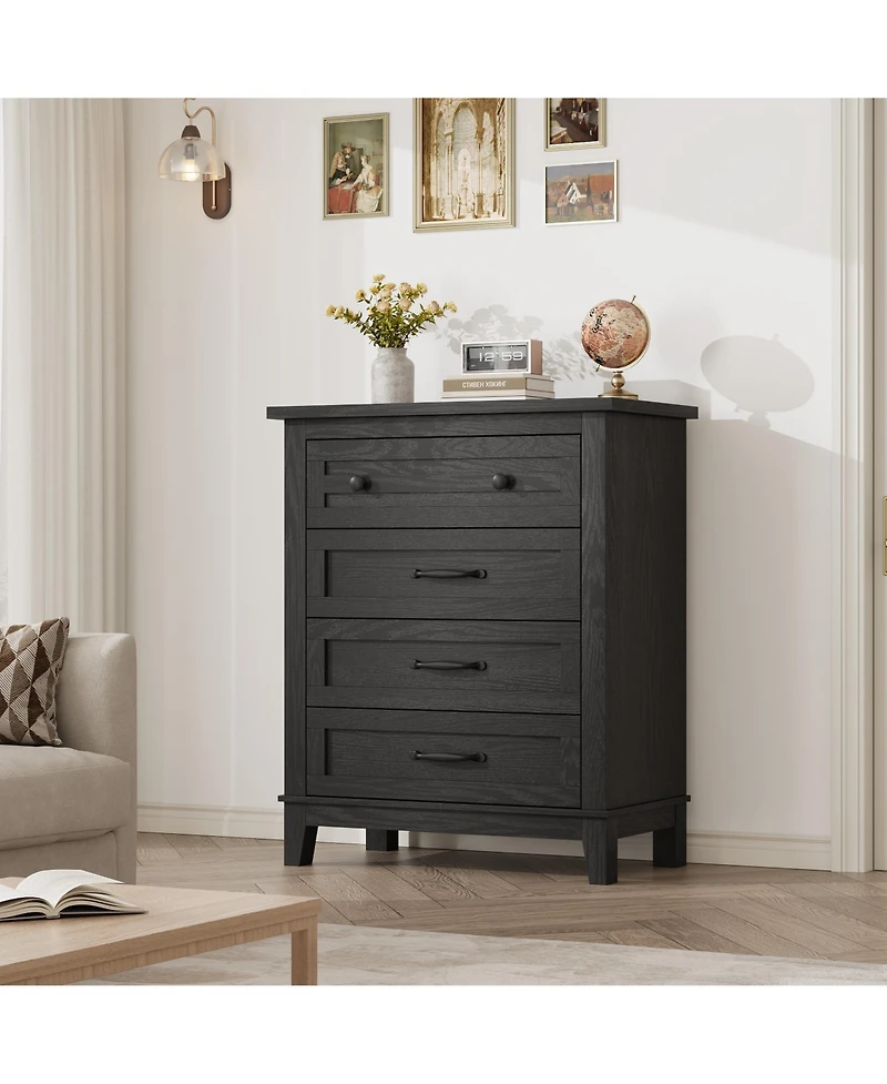 gaomon 4 Dresser for Bedroom, 34.8" Tall Wooden Freestanding Chest of Drawers