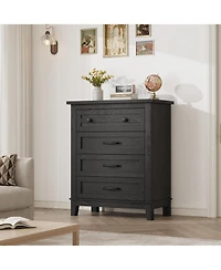gaomon 4 Dresser for Bedroom, 34.8" Tall Wooden Freestanding Chest of Drawers
