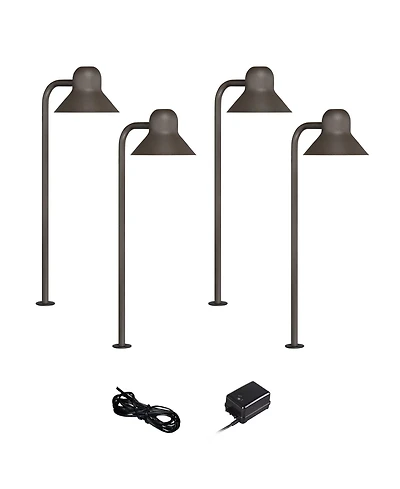 John Timberland Jayce 18 1/2" High Modern 6-Piece Outdoor Landscape Path Light Set Porch House Led Bulb
