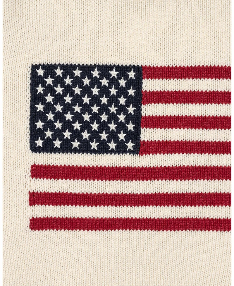 Hope & Henry Girls and Organic Crew Neck Flag Sweater