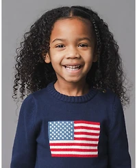 Hope & Henry Girls and Organic Crew Neck Flag Sweater