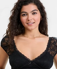 Self Esteem Juniors' Lace Cap-Sleeve Top