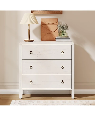 gaomon 3 Drawer Dresser for Bedroom, 30" Tall Storage Chest, Nightstand with Large Clothes Organizer