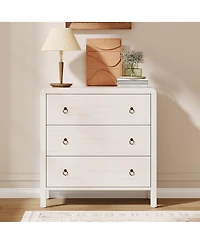 gaomon 3 Drawer Dresser for Bedroom, 30" Tall Storage Chest, Nightstand with Large Clothes Organizer