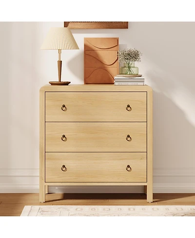 gaomon 3 Drawer Dresser for Bedroom, 30" Tall Storage Chest, Nightstand with Large Clothes Organizer