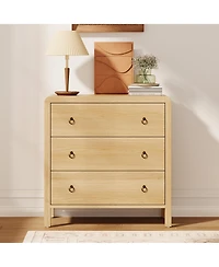 gaomon 3 Drawer Dresser for Bedroom, 30" Tall Storage Chest, Nightstand with Large Clothes Organizer
