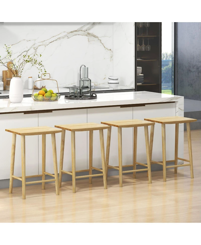 Slickblue 25.5 Inch Bar Stools Set of 2 with Footrest for Kitchen Counter