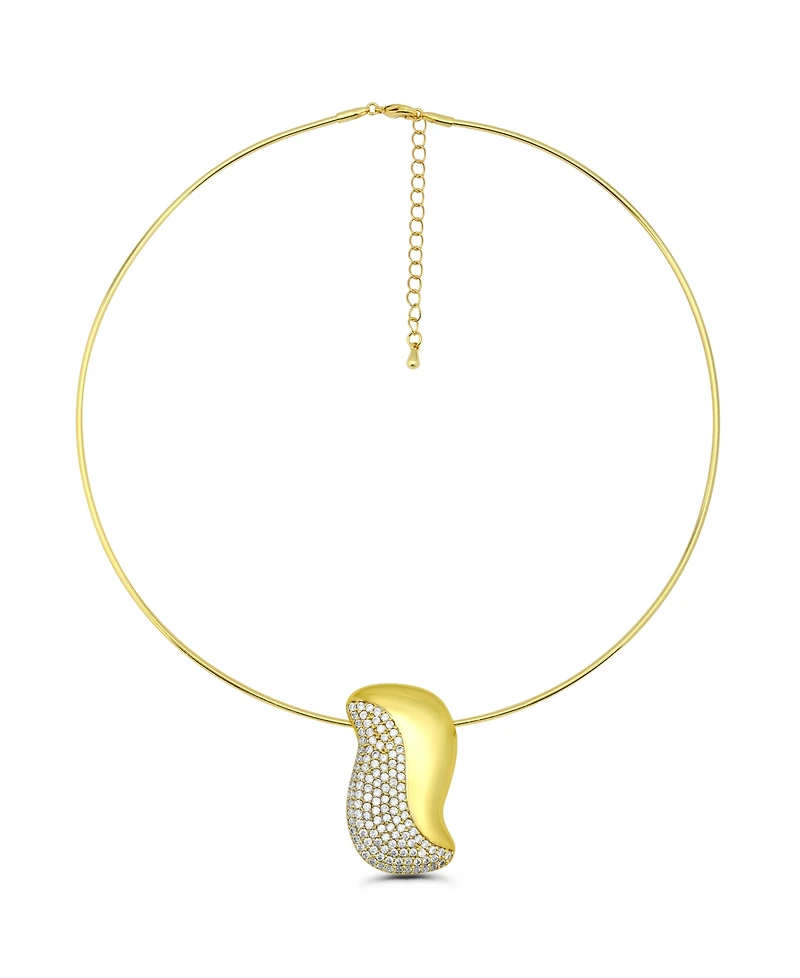 Christian Siriano New York 14k Gold-Plated "S" Shape Slide Hardwire Collar Necklace