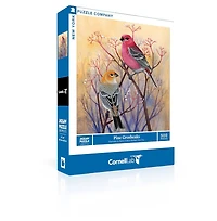 New York Puzzle Company Pine Grosbeaks 500 Piece Puzzle