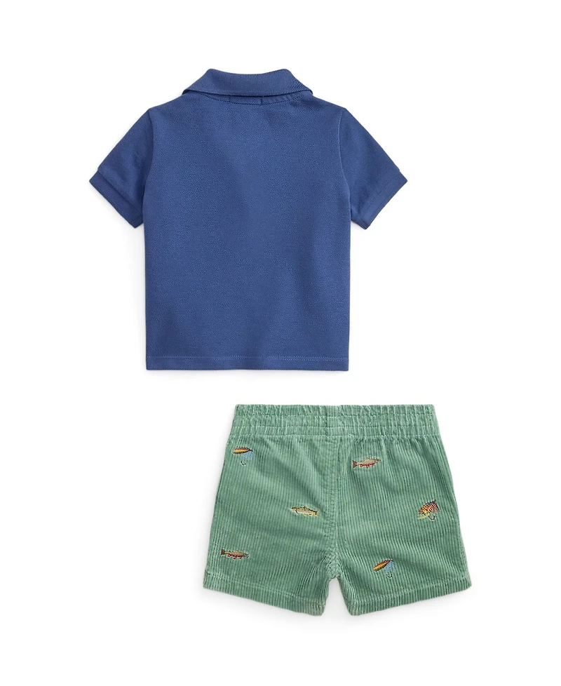 Polo Ralph Lauren Baby Boys' Mesh Shirt and Shorts, 2-Piece Set