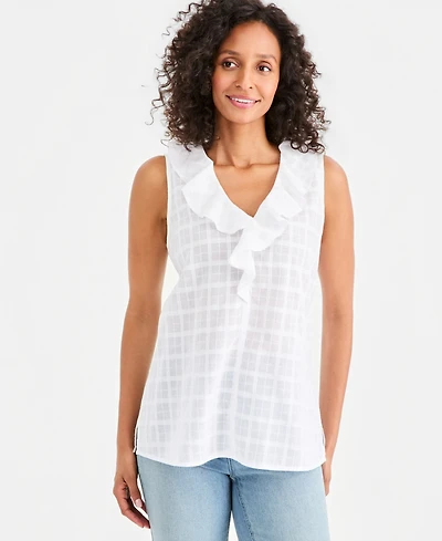 Style & Co Petite Cotton Sleeveless V-Neck Top, Macy's Exclusive