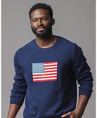 Hope & Henry Men's and Organic Crew Neck Flag Sweater