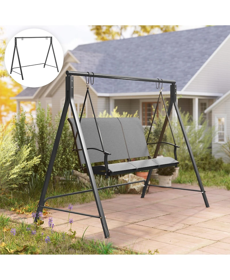 Outsunny Swing Stand, Meta Swing Frame, 528 Lbs Weight Capacity, Black