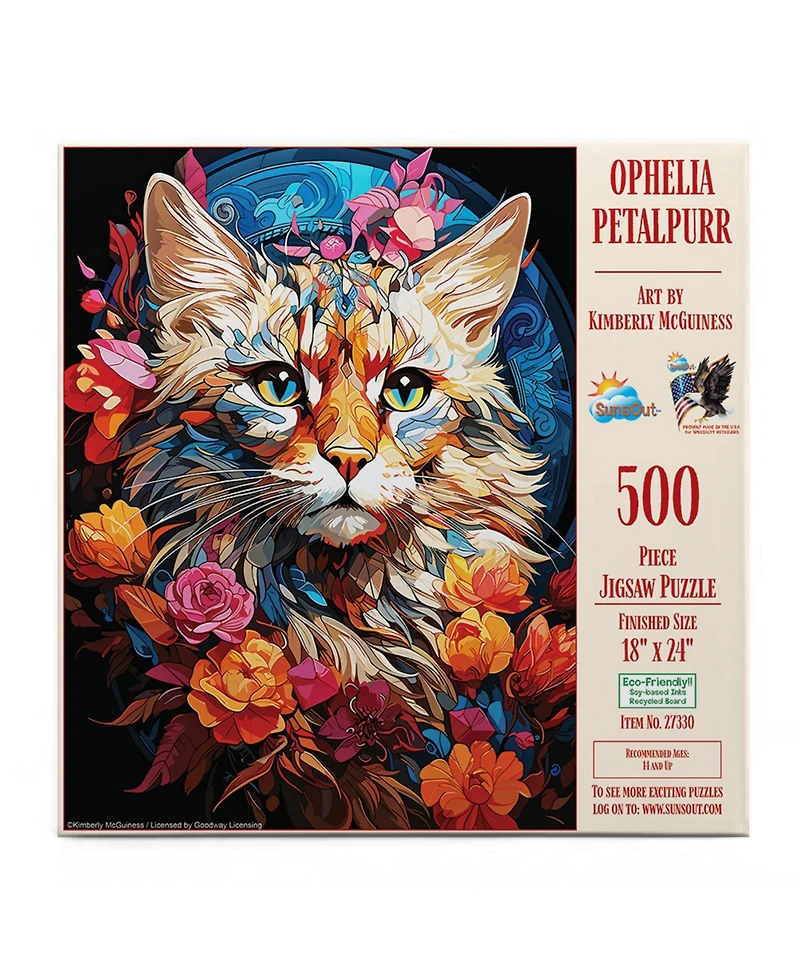 SunsOut Ophelia Petalpurr 500 piece Jigsaw Puzzle for Adults
