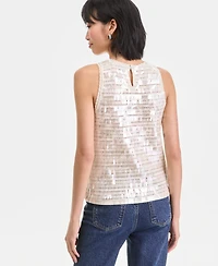 I.n.c. International Concepts Women's Sequin Crochet Cotton Tank Top, Macy's Exclusive