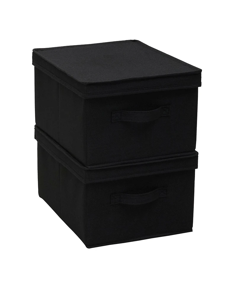 Household Essentials Large Fabric Storage Bins 2 Pack, Black