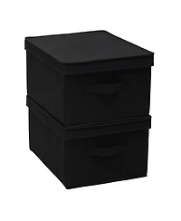 Household Essentials Large Fabric Storage Bins 2 Pack, Black