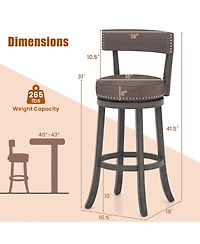 Slickblue 2 Piece Counter Height Swivel Chairs Rubber Wood Frame