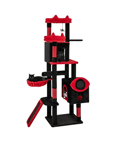 Cozito Cat Tree Large Gothic with Condos and Plush Perches