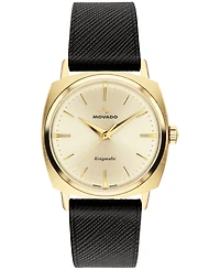 Movado Men's Kingmatic Swiss Automatic Black Leather Watch 35mm