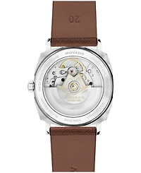 Movado Men's Kingmatic Swiss Automatic Brown Leather Watch 35mm