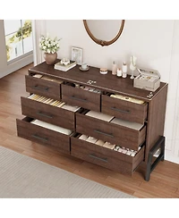 gaomon 7 Dresser for Bedroom, Freestanding 52 in Wide Drawer Dresser with Storage, Wooden Closet Storage Chest