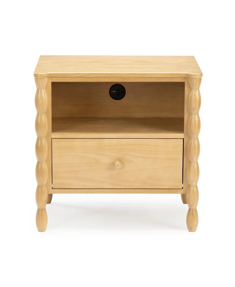 Max & Lily Jenny Lind Cubby Nightstand with 1 Drawer and Electrical Outlet