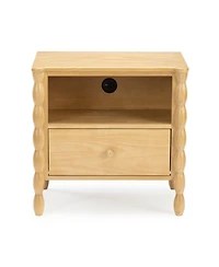 Max & Lily Jenny Lind Cubby Nightstand with 1 Drawer and Electrical Outlet