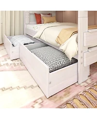 Max and Lily Solid Wood Modern Farmhouse Twin/Twin Bunk Bed with Storage Drawers