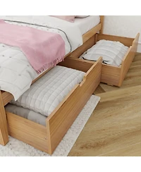 Max & Lily Classic Full-Size Bed with Panel Headboard and Storage Drawers, Pecan