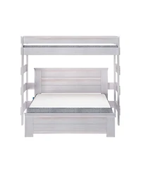 Max & Lily Farmhouse Twin Over Panel Queen L-Shaped Bunk Bed