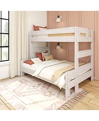 Max and Lily Bunk Bed Twin over Full Size, Modern Farmhouse Solid Wood Beds for Kids