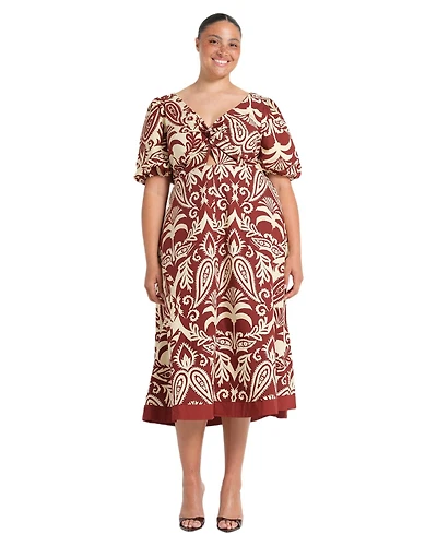 Estelle Women's Aurela Cotton Print Twist Midi Dress