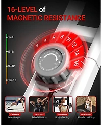 Harison Folding Exercise Bike, 350 lbs Capacity, 5-in-1 Magnetic with Bluetooth