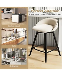 Slickblue Kitchen Bar Stool Set of 2 Upholstered Seating with Footrest Backrest