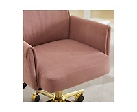 flynama Striped Mid-Back Lift Chair,Gold Base Ergonomic Office Chair