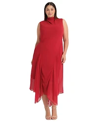 Estelle Plus Holly Halter Assymetric Sheath Midi Dress